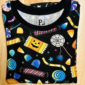 Unisex Kids Halloween Candy Glow In The Dark Print Pajama Set Age 6
